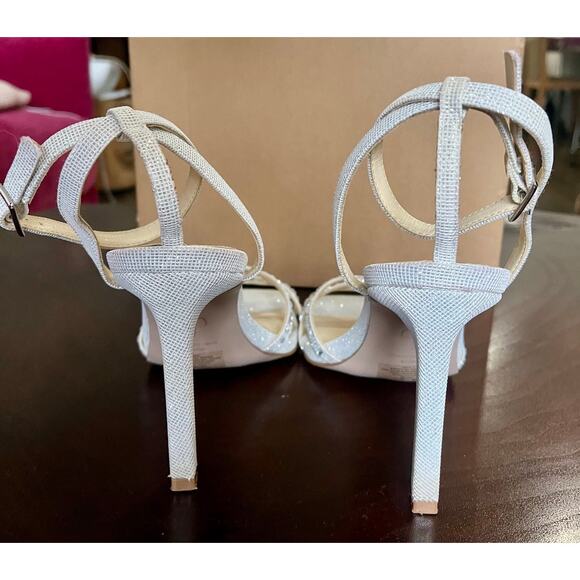 JESSICA SIMPSON Leonah Ankle Strap Sandal Silver Prom Formal Party Size 9 $89 - Picture 3 of 15